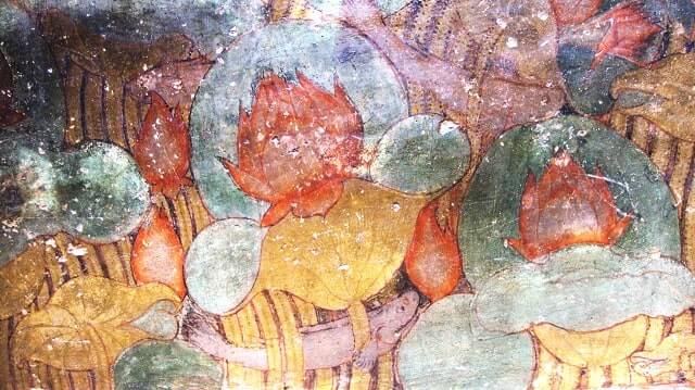 sittanavasal paintings fish swimming in a lotus pond